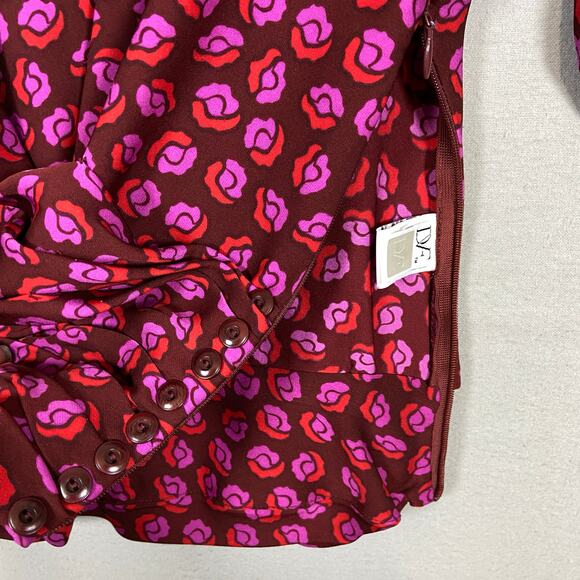 Diane Von Furstenberg Long Sleeves Silk Blouse Top Size 6 - Picture 4 of 11